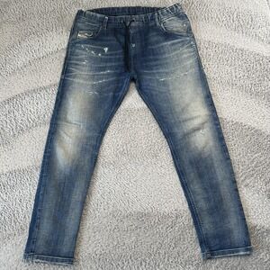 Diesel Krooley-NE Jeans Mens 36x30 Blue Tapered Drawstring Denim Jogger Pants